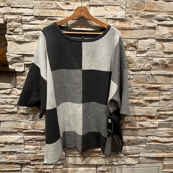 Jones New York Women’s Cotton/ Cashmere Top Sweater, Light Heather Grey, 3X - Picture 5 of 6